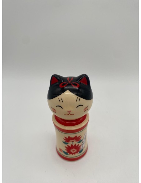 Muñeca Kokeshi gato Kiku | Cerámica japonesa de la suerte