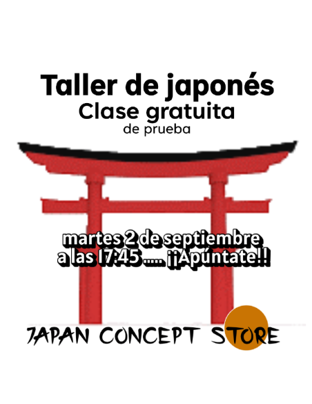 TALLER DE JAPONES - CLASE GRATUITA - 2  de SEPTIEMBRE - 17:45h