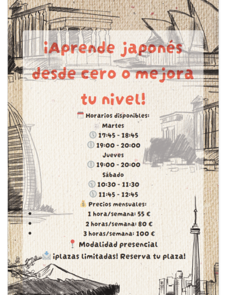 Taller ¿QUIERES APRENDER JAPONÉS? ¿Quieres empezar desde cero o mejorar tu nivel?