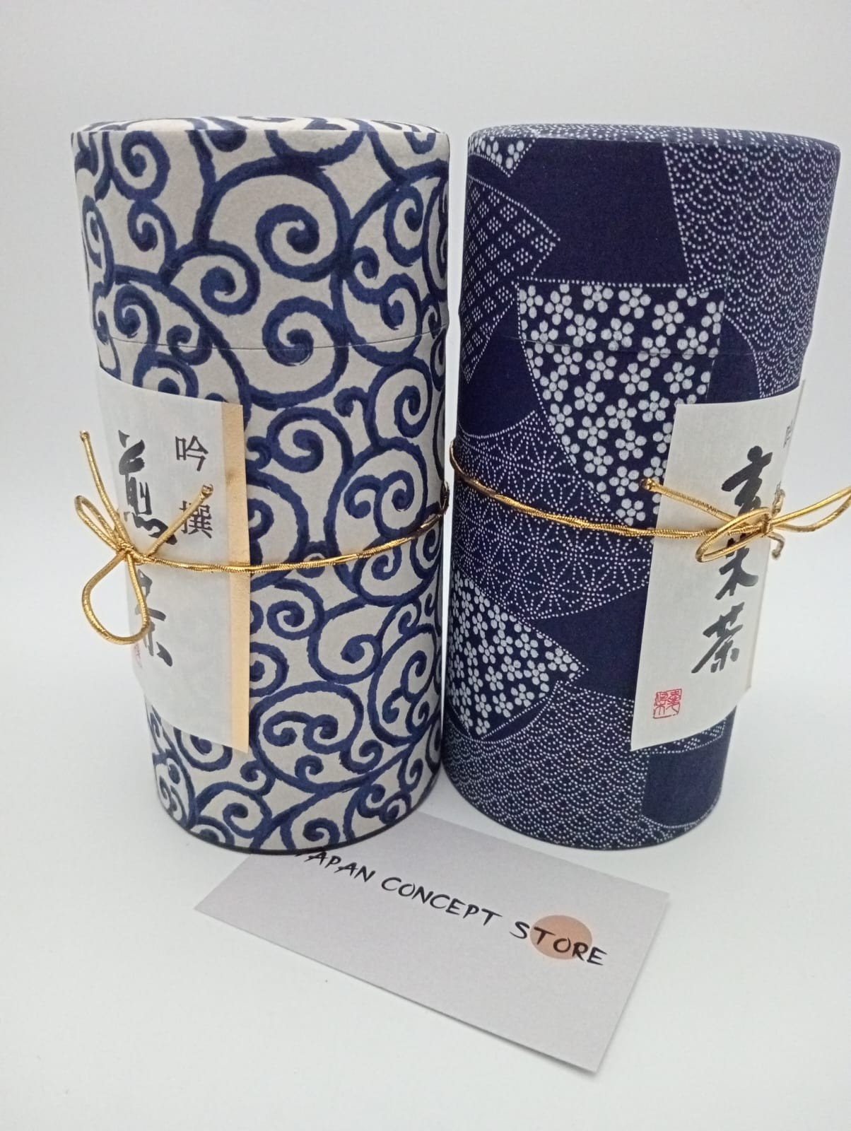 Set de Latas Japonesas para Té con Papel Washi Azul - Imagen 2
