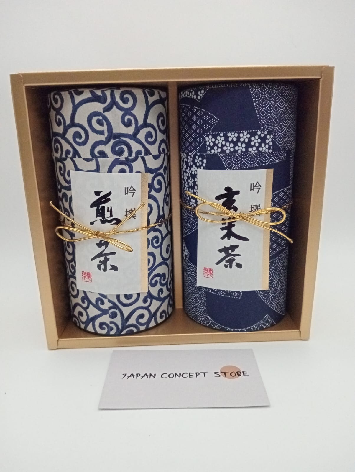Set de Latas Japonesas para Té con Papel Washi Azul - Imagen 6