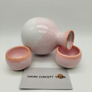 Set de servicio de sake japonés PINKU – Cerámica rosa y blanca en Gijón, Asturias