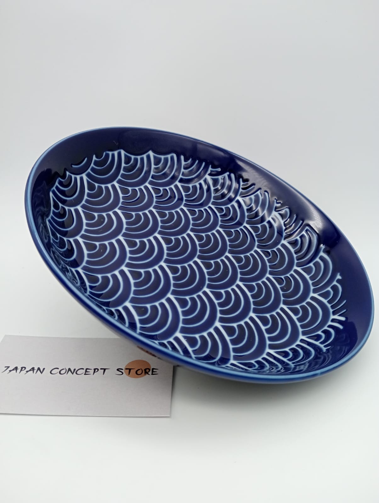 Plato Japonés Seigaiha Azul - Imagen 2