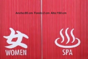 Cortina japonesa de poliéster noren, ONNA ONSEN - Imagen 4