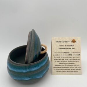 Cuenco flanera japonés Naruto – Artesanal y versátil para chawanmushi -Tonos azules