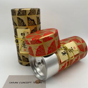 Set de Latas Japonesas para Té en Rojo y Negro con Papel Washi Artesanal