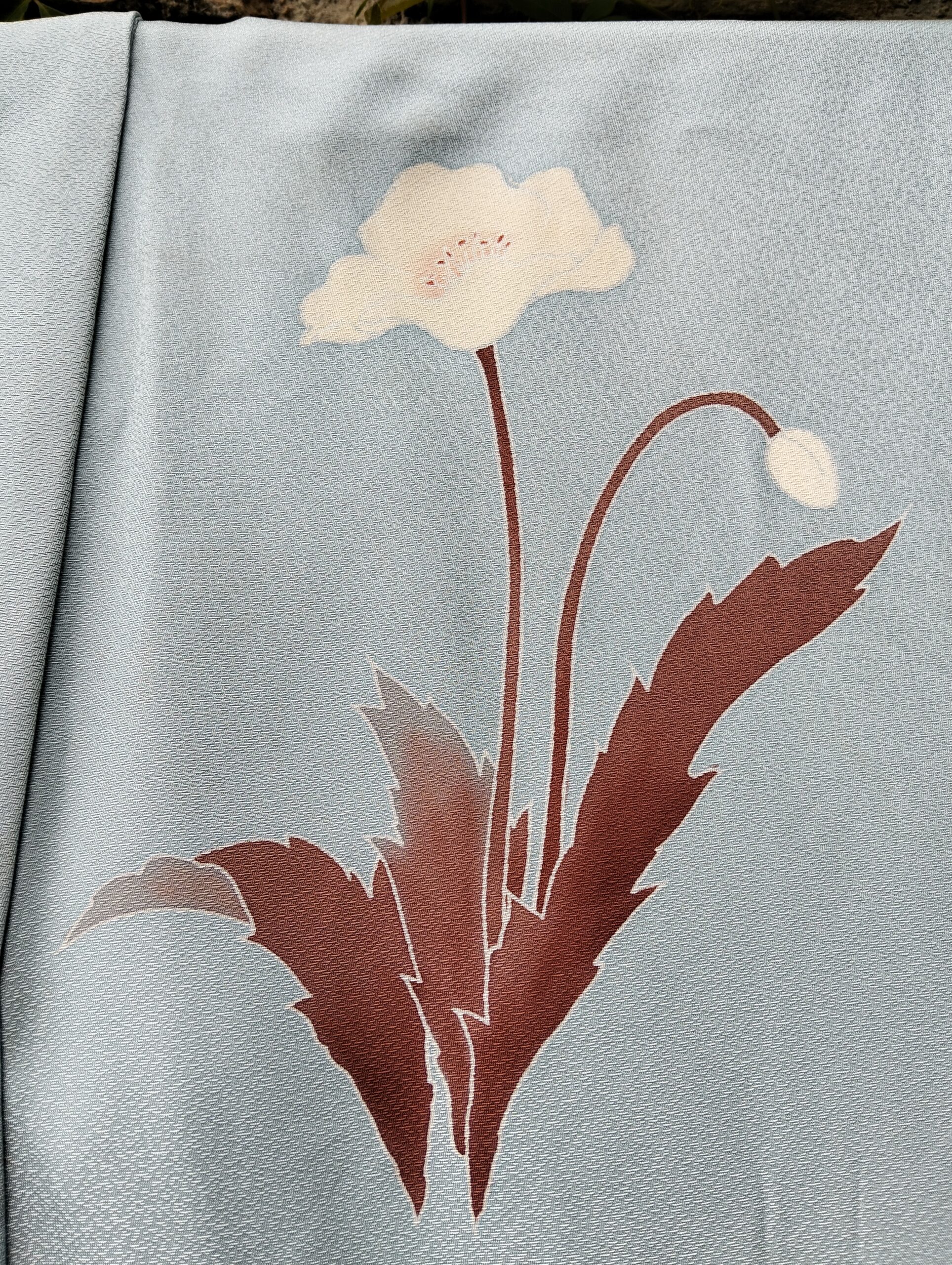 Kimono Japonés de Seda Vintage Años 60 – Auténtico Kimono Tradicional Largo con Paisaje Pintado a Mano - Imagen 4