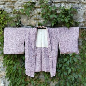 Haori japonés años 50 estampado malva