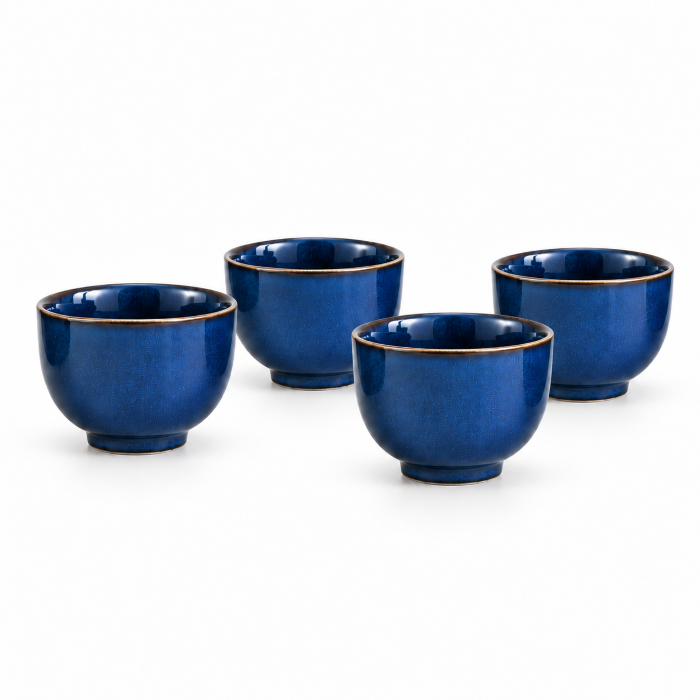 Juego de Té Azul Cerúleo 5 Piezas – Tetera 680 ml + 4 Tazas - Imagen 2