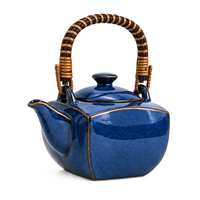 Juego de Té Azul Cerúleo 5 Piezas – Tetera 680 ml + 4 Tazas - Imagen 3
