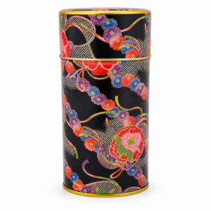 Lata te japonesa negra floral 200 g