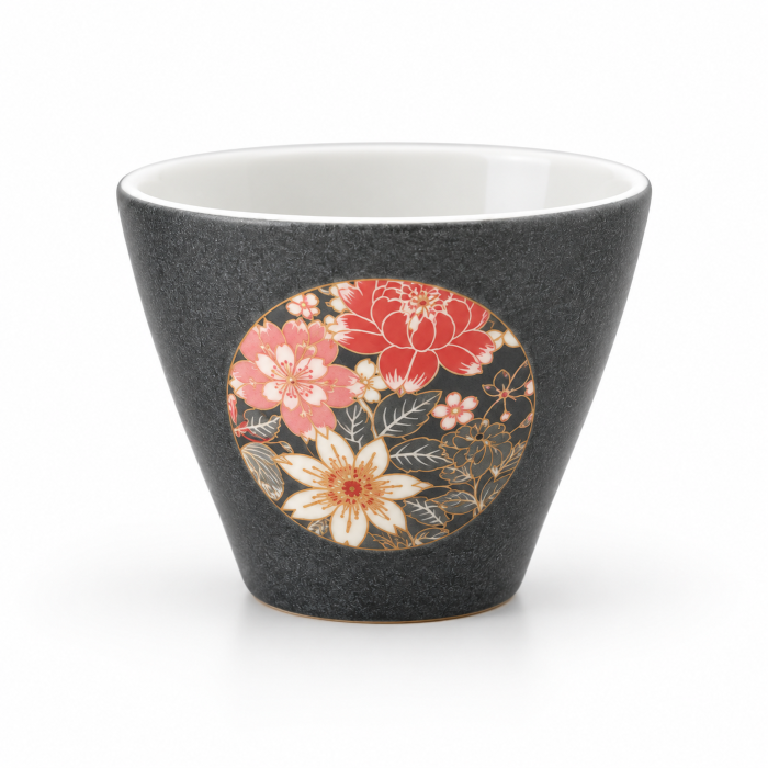 Set de 4 Tazas Japonesas YŌZEN Florales – Cerámica Artesanal Made in Japan - Imagen 4