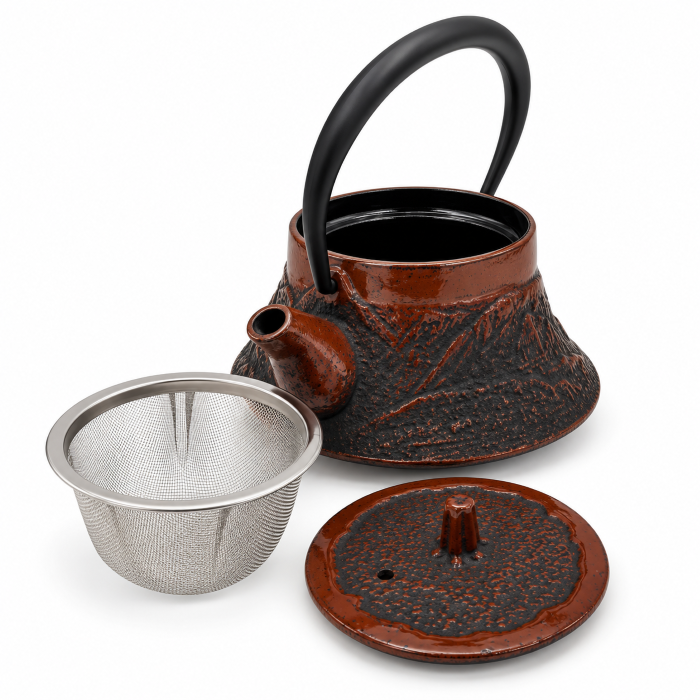 Tetera japonesa de hierro fundido marrón 0,25 L con filtro