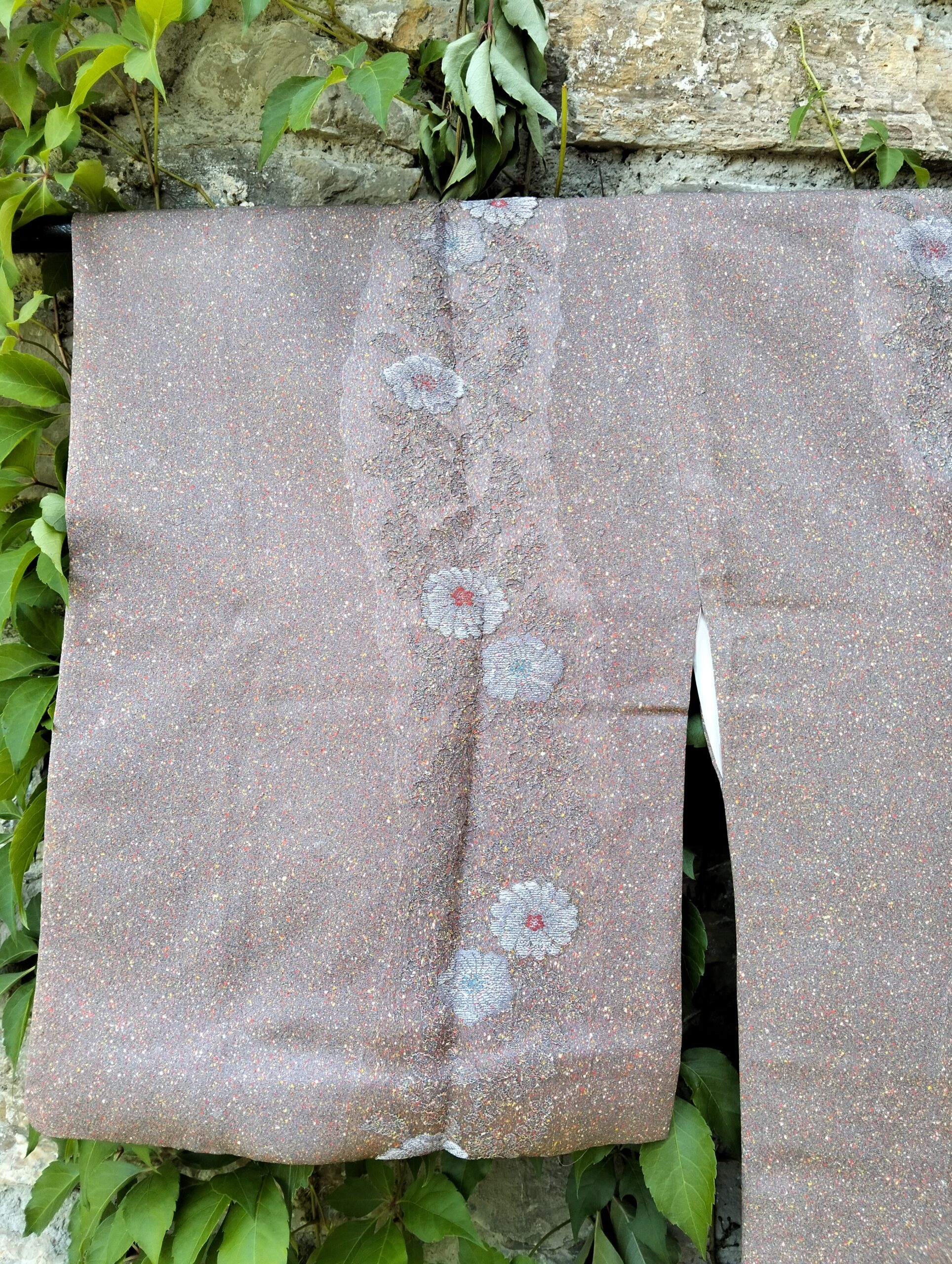 Haori Michiyuki Marrón Vintage Japonés en Seda Natural - Imagen 2