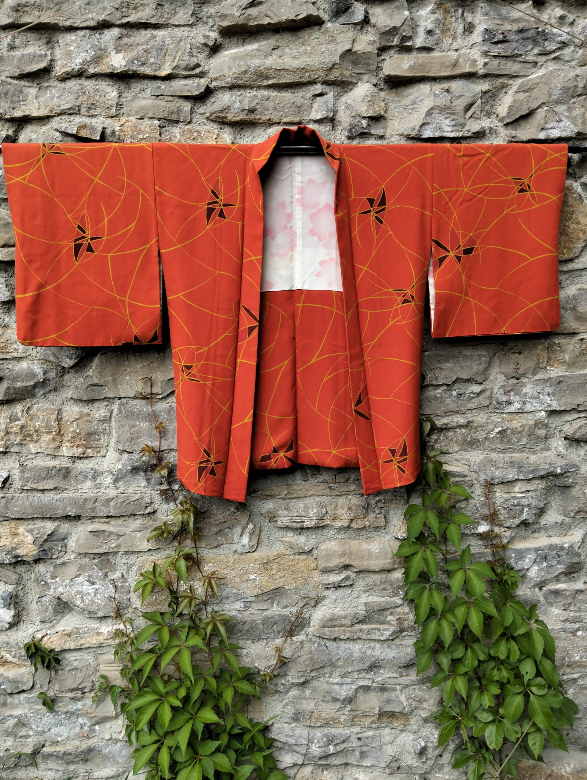 Haori japonés vintage de seda de los años 60