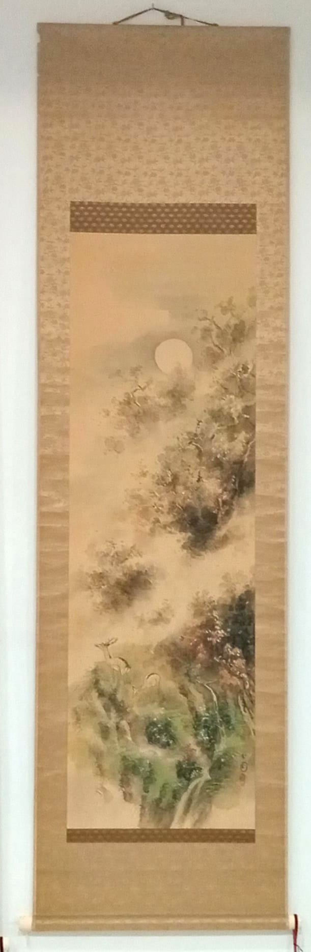 Kakemono Luna y Monte con dos Ciervos