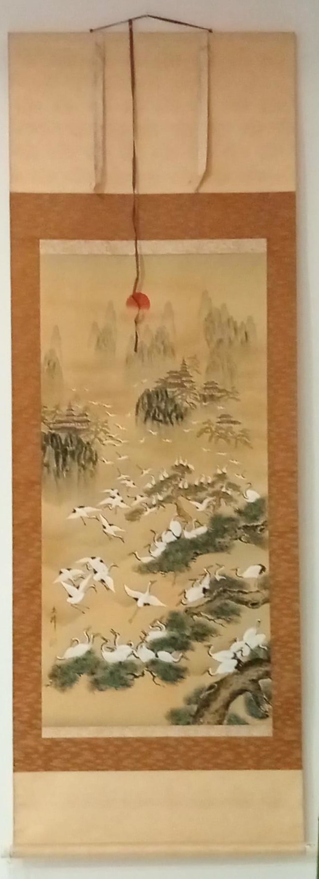 Kakemono japonés sobre seda