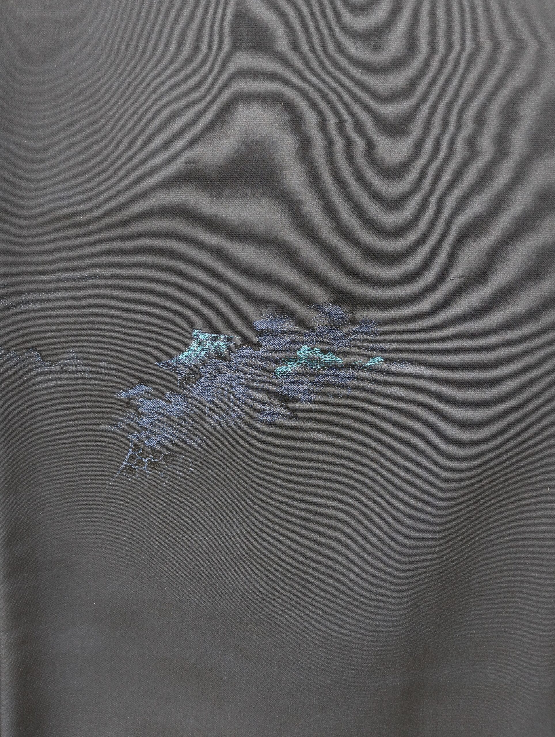 Haori japonés negro con bordado azul vintage años 60-70 - Imagen 5