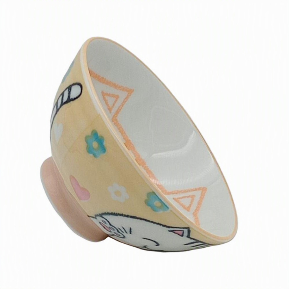 Cuenco japonés para arroz Gato Sol amarillo – 10,5 cm - Imagen 6