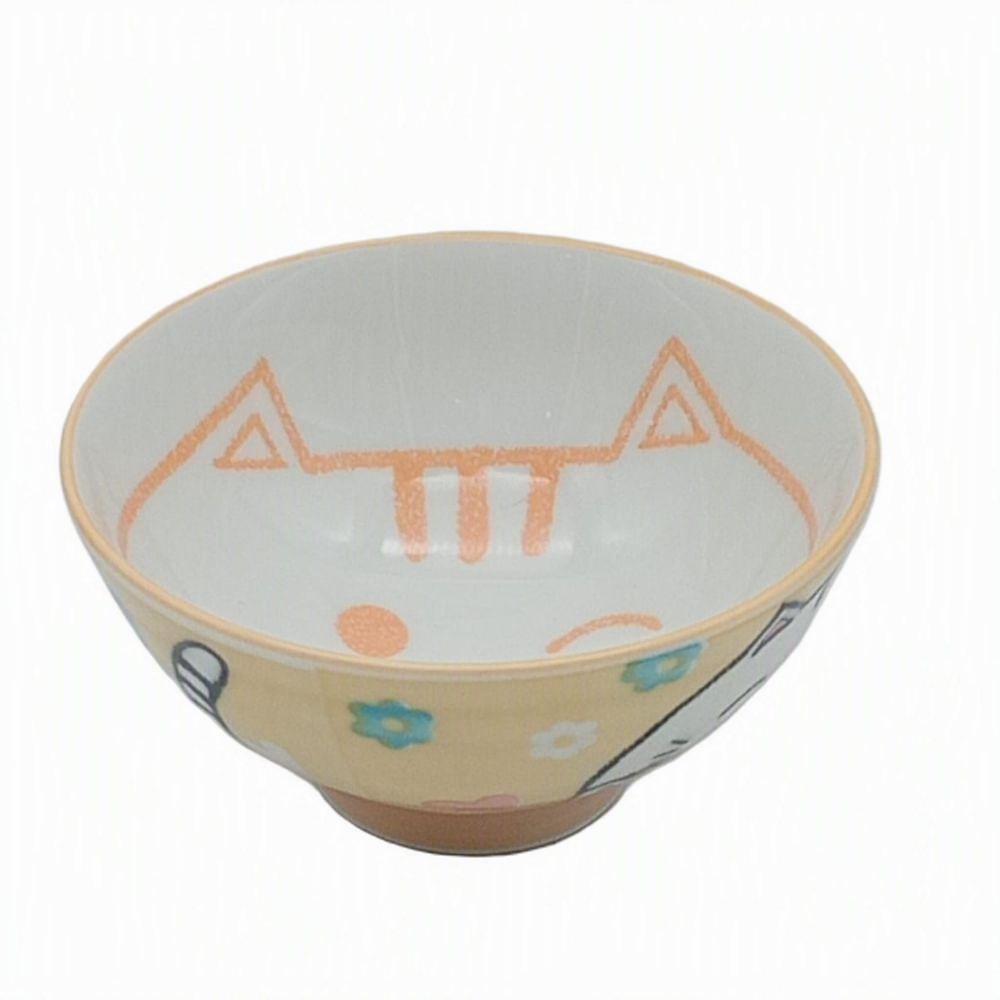 Cuenco japonés para arroz Gato Sol amarillo – 10,5 cm - Imagen 3