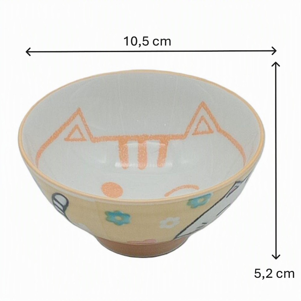 Cuenco japonés para arroz Gato Sol amarillo – 10,5 cm - Imagen 4