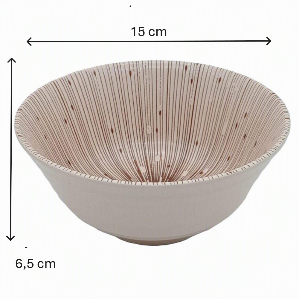 Cuenco Udon Ramen Beige con Diseño Vegetal en Juliana – 15 cm - Imagen 3