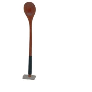 Cuchara japonesa de madera natural con acabado de laca urushi de 19,5 cm