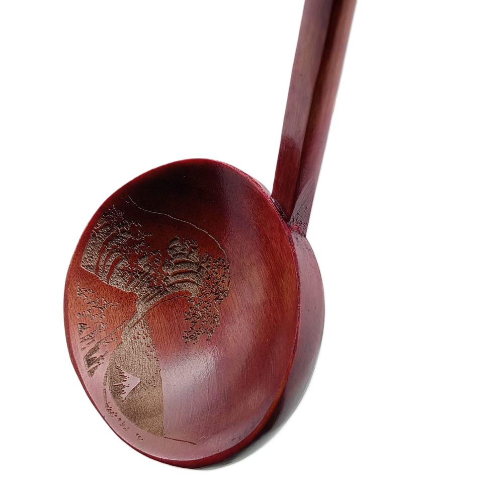Cucharón Japonés Shibui Namiura de Madera Natural Marrón 25 x 7,5 cm | Hecho en Japón - Imagen 2