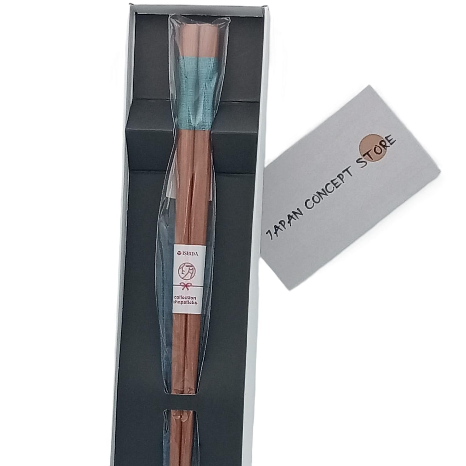 Palillos Japoneses Kokeshi Azul Celeste Lacados 23 cm | Hechos en Japón - Imagen 2