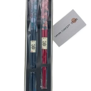 Set de 2 Pares de Palillos Japoneses Ishida Cereza de Superficie de Río y Kikusui Hechos en Japón