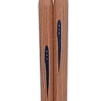 Palillos Japoneses Octogonales de Madera Natural Tallada con Motivo Azul | Hechos en Japón - Imagen 2