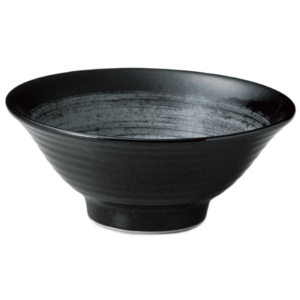 Cuenco de Ramen Japonés Negro con Interior Texturizado – 18 cm