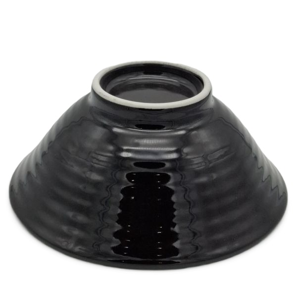 Cuenco de Ramen Japonés Negro con Interior Texturizado – 18 cm - Imagen 2