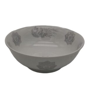 Cuenco Japonés para Ramen Gris con Greca y Motivos Orientales – 19,5 cm