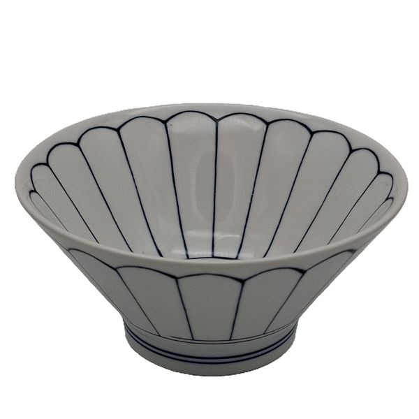 Cuenco Japonés para Ramen de Cerámica – Diseño Estriado 19,5 cm