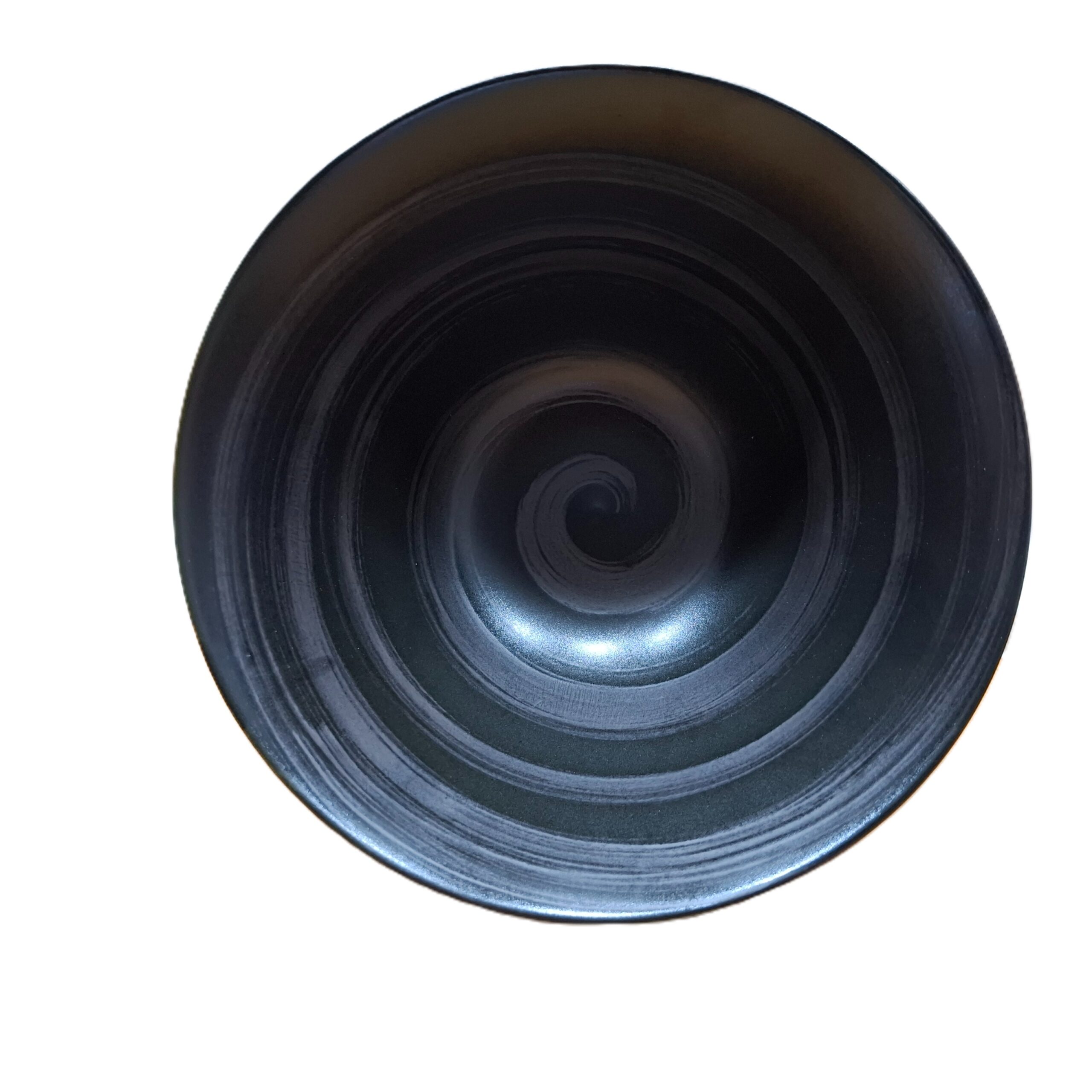Cuenco de Ramen Japonés Minoyaki Negro con Líneas Verticales – 19 cm - Imagen 2