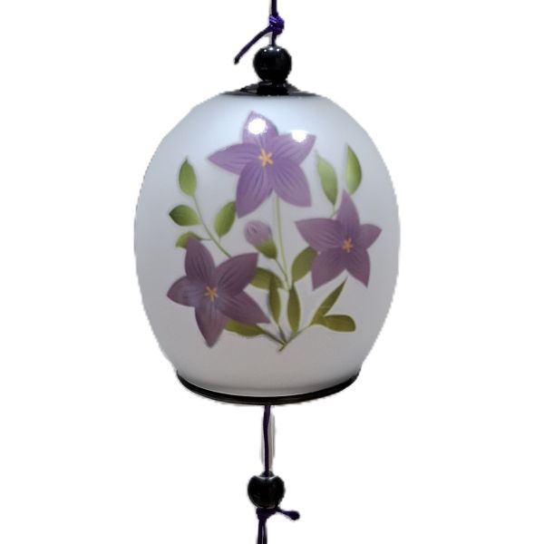 Campana de Viento Japonesa de Cristal (Edo Fūrin) - Flor Kikyo - Imagen 2
