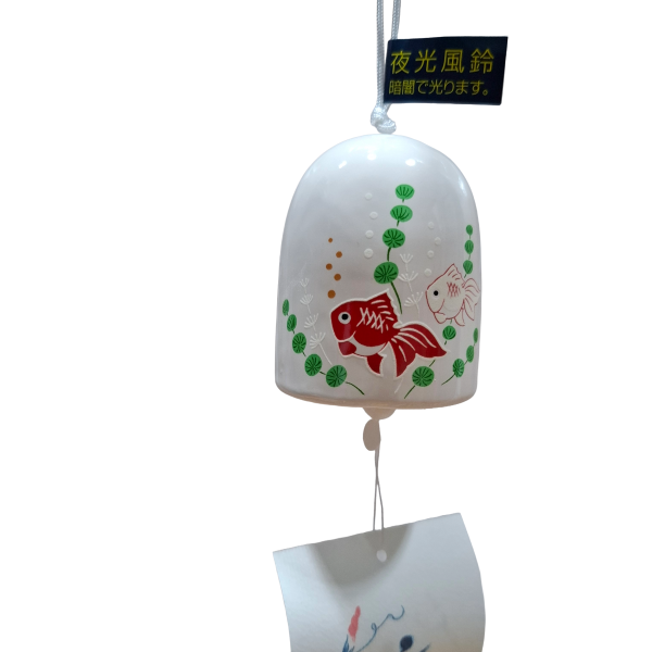 Campana de Viento Japonesa Luminescente (Fūrin) - Pez Dorado Kingyo - Imagen 2