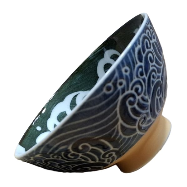 Cuenco Japonés para Arroz Mino Ware Ballena y Olas – 12,5 cm - Imagen 4
