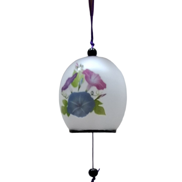 Campana de Viento Japonesa de Cristal (Edo Fūrin) - Flor Gloria de la Mañana - Imagen 2