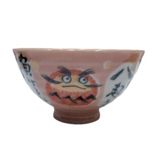 Cuenco Japonés para Arroz Daruma Rosa – Hecho a Mano en Japón