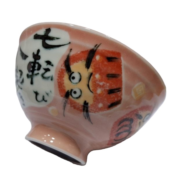 cuenco de arroz daruma rosa - Imagen 6
