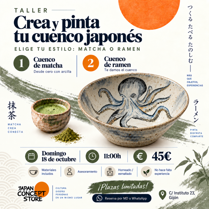 Taller de cuenco japonés Matcha o Ramen en Japan Concept Store