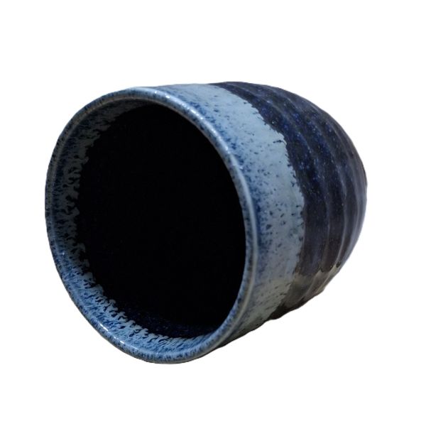Taza Japonesa de Té Fuchi Azul Marino 200 ml – Cerámica Japonesa - Imagen 2