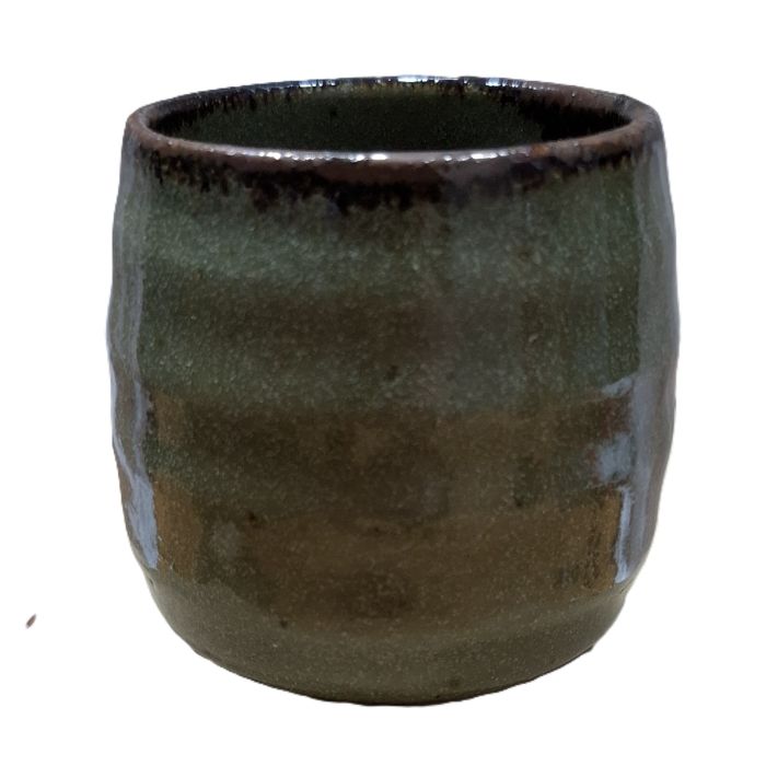 Taza japonesa de té Shibuso Taru verde de cerámica 170 ml