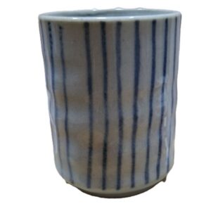 Taza japonesa de té Unofugosu Jyuso de cerámica azul y gris 190 ml