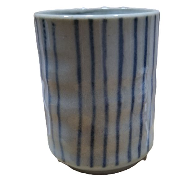 Taza japonesa de té Unofugosu Jyuso de cerámica azul y gris 190 ml