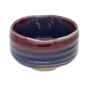 Cuenco de Té Matcha Japonés Chawan Azul Índigo y Carmesí – Mino-yaki 430 ml