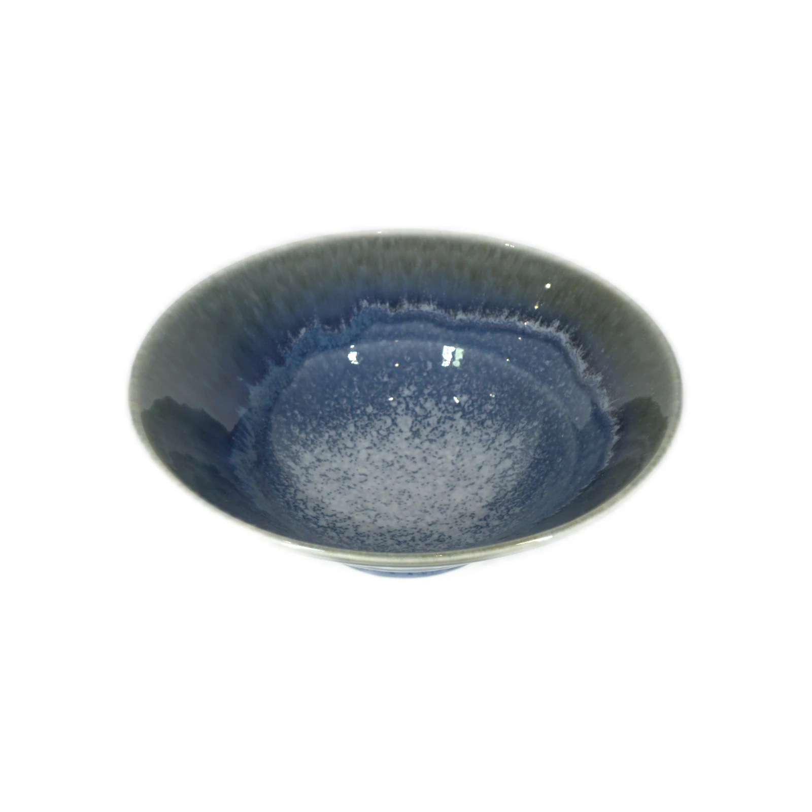 Cuenco japonés para ramen azul oscuro jaspeado, 20 × 7 cm