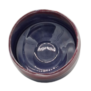 Kit de matcha japonés de 25 g con cuenco de bandas azules y burdeos — vista 3